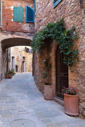 Picture of ITALY-TUSCANY STREET SCENE IN THE MEDIEVAL VILLAGE OF LUCIGNANO