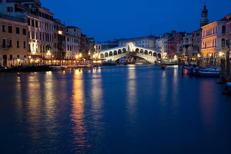 Picture of ITALY-VENICE VENICES ICONIC RIALTO BRIDGE AT TWILIGHT