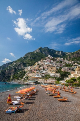 Picture of ITALY-POSITANO BEAUTIFUL BEACH OF THE TOWN OF POSITANO WITH SUNBATHERS