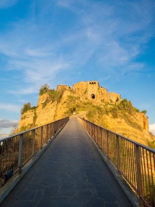 Picture of ITALY-TUSCANY-CIVITA DI BAGNOREGIO EVENING VIEW OF THE BRIDGE