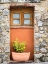 Picture of ITALY-CHIANTI-MONTERIGGIONI WOODEN SHUTTERS ON A WINDOW WITH PLANTER BELOW
