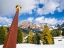 Picture of GIANT SUNDIAL-GEISLER MOUNTAIN RANGE IN THE DOLOMITES OF THE GRODEN VALLEY OR VAL GARDENA IN SOUTH 