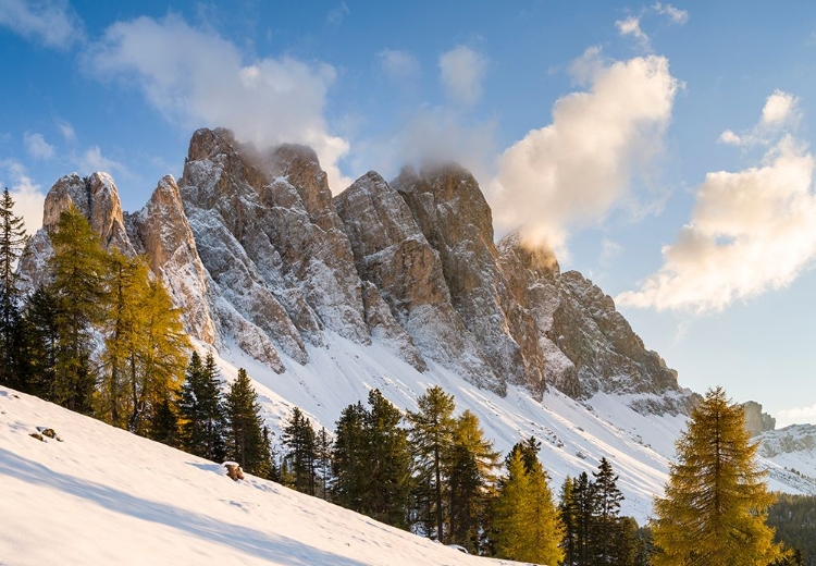 Picture of GEISLER MOUNTAIN RANGE IN THE DOLOMITES OF THE VILLNOSS VALLEY IN SOUTH TYROL-ALTO ADIGE AFTER AN A