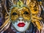 Picture of WHITE GOLDEN VENETIAN MASK FEATHERS-VENICE-ITALY-USED SINCE 1200S FOR CARNIVAL-ALSO USED FOR MARDI 