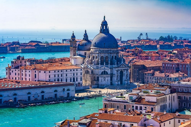 Picture of GRAND CANAL SANTA MARIA DELLA SALUTE CHURCH-VENICE-ITALY-COMPETED IN 1681