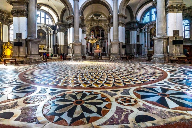 Picture of COMPLICATED TILE FLOOR SANTA MARIA DELLA SALUTE CHURCH-VENICE-ITALY-COMPETED IN 1681