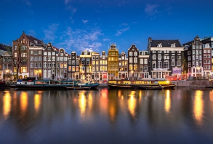 Picture of EUROPE-THE NETHERLANDS-AMSTERDAM-CANAL SCENE AT SUNSET