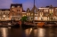 Picture of EUROPE-THE NETHERLANDS-DELFSHAVEN-SUNSET SCENE ALONG CANAL