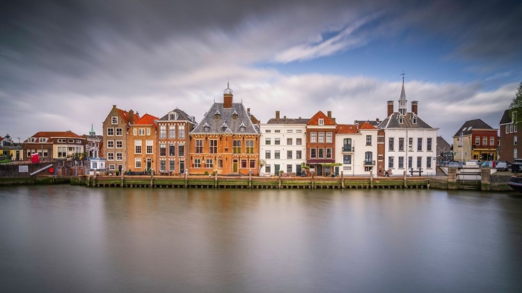 Picture of EUROPE-THE NETHERLANDS-MAASSLUIS-ROW OF BUILDINGS ON OCEAN PIER