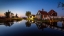 Picture of EUROPE-THE NETHERLANDS-ZAANDAM-ZAANSE SCHANS AT SUNSET