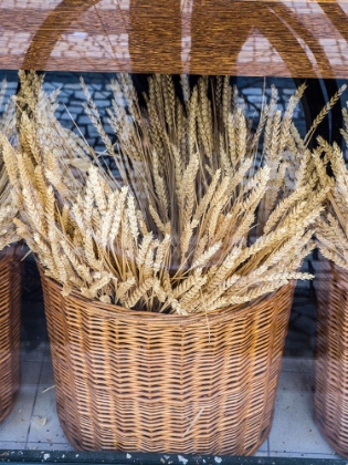 Picture of PORTUGAL-LISBON-DRIED WHEAT STALKS IN THE WINDOW OF A BAKERY