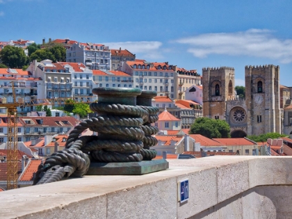 Picture of PORTUGAL-LISBON-VIEW OF THE LISBON CATHEDRAL FROM THE ARCO DA RUA AUGUSTA