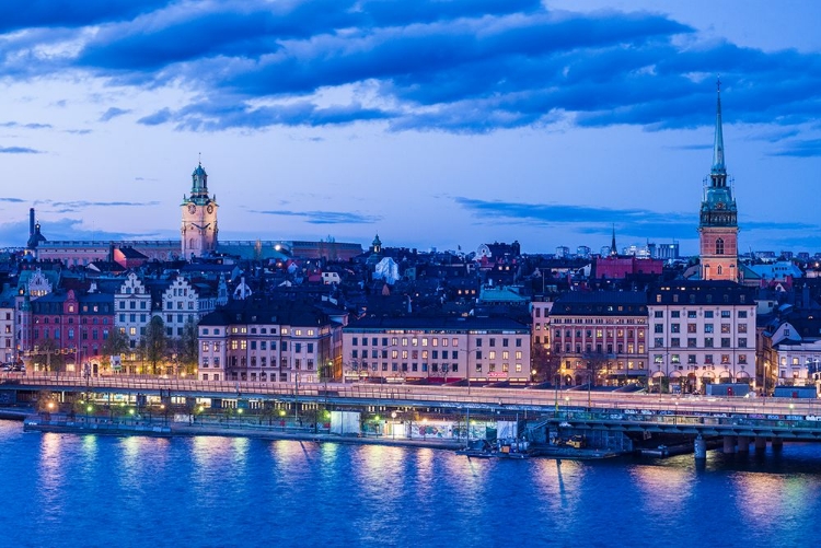 Picture of SWEDEN-STOCKHOLM-GAMLA STAN-OLD TOWN-HIGH ANGLE VIEW-DUSK