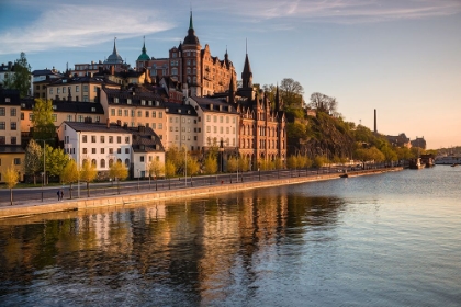 Picture of SWEDEN-STOCKHOLM-VIEW TOWARDS SODERMALM NEIGHBORHOOD-SUNSET