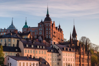 Picture of SWEDEN-STOCKHOLM-VIEW TOWARDS SODERMALM NEIGHBORHOOD-SUNSET