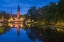 Picture of SWEDEN-CENTRAL SWEDEN-UPPSALA-DOMKYRKA CATHEDRAL-REFLECTION-DUSK