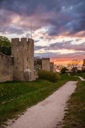 Picture of SWEDEN-GOTLAND ISLAND-VISBY-12TH CENTURY CITY WALL-MOST COMPLETE MEDIEVAL CITY WALL IN EUROPE-SUNSE