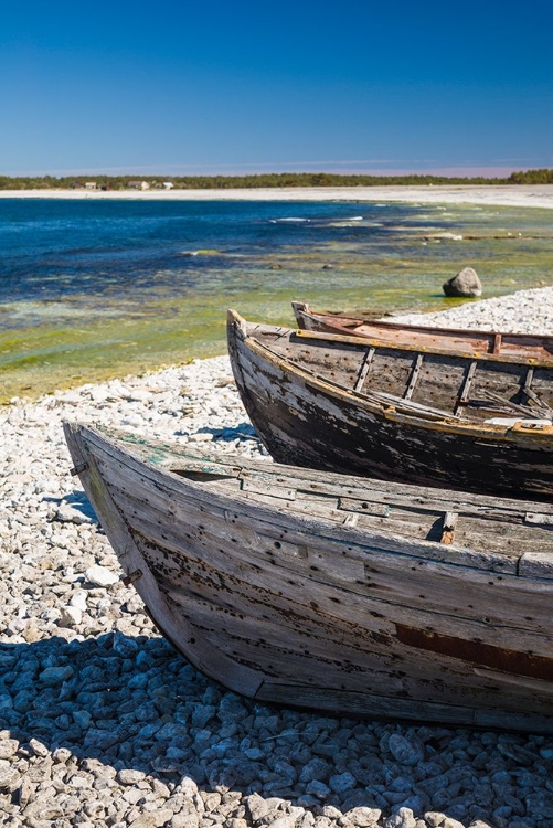 Picture of SWEDEN-FARO ISLAND-KURSVIKEN-COASTAL FARMERS FISHING BOATS