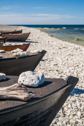 Picture of SWEDEN-FARO ISLAND-KURSVIKEN-COASTAL FARMERS FISHING BOATS