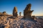 Picture of SWEDEN-FARO ISLAND-LANGHAMMARS AREA-LANGHAMMAR COASTAL LIMESTONE RAUK ROCK-SUNSET