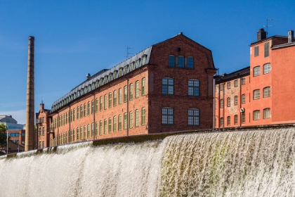 Picture of SWEDEN-NORRKOPING-EARLY SWEDISH INDUSTRIAL TOWN-FACTORY BUILDINGS AND WATERFALL