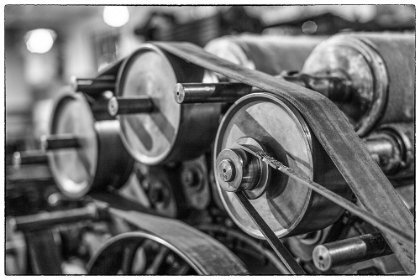 Picture of SWEDEN-NORRKOPING-FORMER MILL TOWN-19TH CENTURY CLOTH LOOM PULLEYS