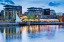 Picture of SWEDEN-LAKE VATTERN AREA-JONKOPING-RENOVATED HARBOR AREA ALONG MUNKSJON BAY-DUSK