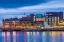 Picture of SWEDEN-LAKE VATTERN AREA-JONKOPING-RENOVATED HARBOR AREA ALONG MUNKSJON BAY-DUSK