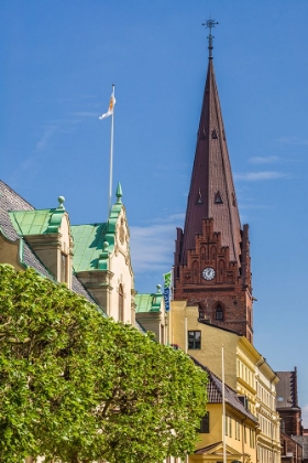 Picture of SWEDEN-SCANIA-MALMO-SANKT PETRI KRKA CHURCH AND CITY BUILDINGS