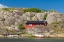 Picture of SWEDEN-BOHUSLAN-MARSTRAND-RED COASTAL FISHING SHACK