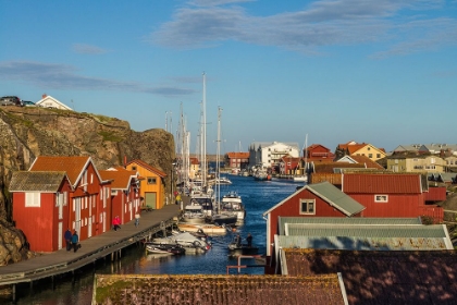 Picture of SWEDEN-BOHUSLAN-SMOGEN-SMOGENBRYGGAN-ANTIQUE BOAT HOUSES AND FISHING SHACKS