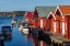 Picture of SWEDEN-BOHUSLAN-KUNGSHAMN-RED FISHING SHACKS IN THE FISKETANGEN-OLD FISHERMANS NEIGHBORHOOD