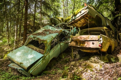 Picture of SWEDEN-VARMLAND-BASTNAS-BASTNAS CAR CEMETERY PUBLIC PARK-ANTIQUE CAR JUNKYARD