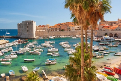 Picture of VIEW OF BOATS IN OLD PORT-DALMATIAN COAST-ADRIATIC SEA-CROATIA-EASTERN EUROPE