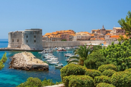 Picture of VIEW OF BOATS IN OLD PORT-DUBROVNIK-DALMATIAN COAST-ADRIATIC SEA-CROATIA-EASTERN EUROPE