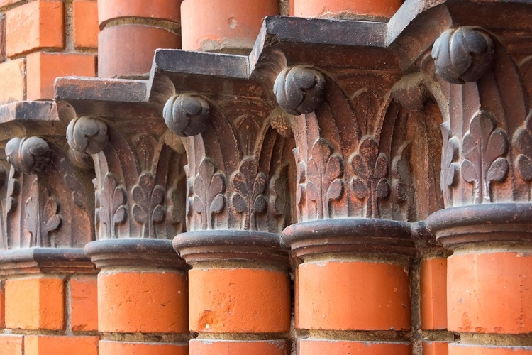 Picture of CARVED RED COLUMNS IN THE OLD TOWN-RIGA-LATVIA