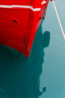 Picture of RED BOAT ON THE OCEAN-NARSARSUAQ-GREENLAND