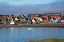 Picture of BRIGHTLY PAINTED HOUSES ON THE BEACH-QEQERTARSUAQ-GREENLAND