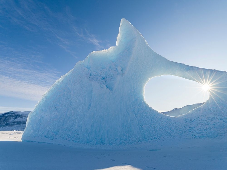 Picture of ICEBERG FROZEN INTO THE SEA ICE OF THE UUMMANNAQ FJORD SYSTEM DURING WINTER-GREENLAND-DANISH TERRIT