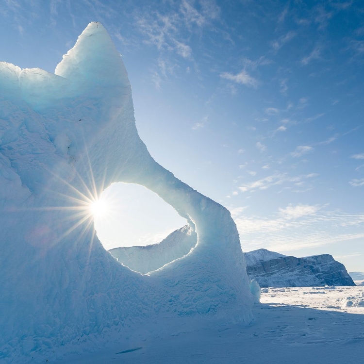 Picture of ICEBERG FROZEN INTO THE SEA ICE OF THE UUMMANNAQ FJORD SYSTEM DURING WINTER-GREENLAND-DANISH TERRIT