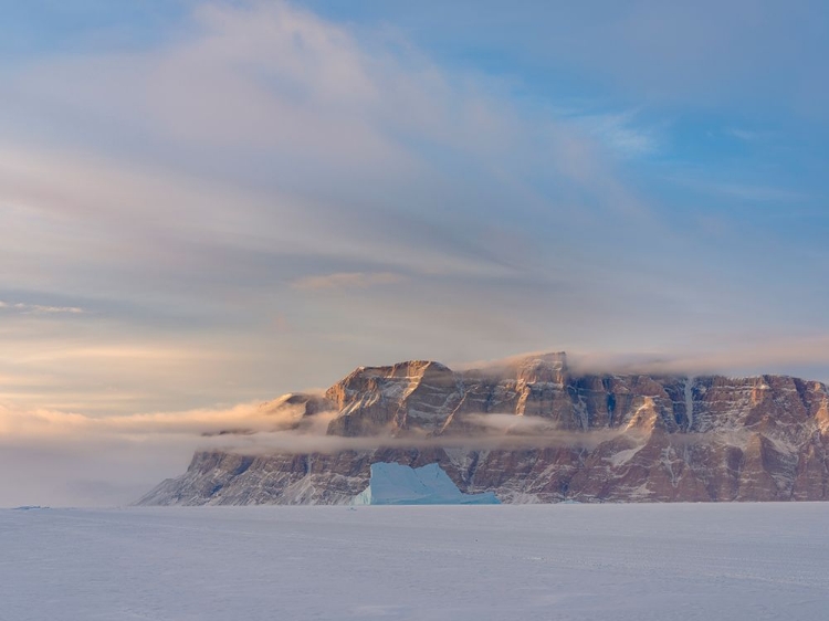 Picture of ICEBERGS IN FRONT OF STOREN ISLAND-FROZEN INTO THE SEA ICE OF THE UUMMANNAQ FJORD SYSTEM DURING WIN