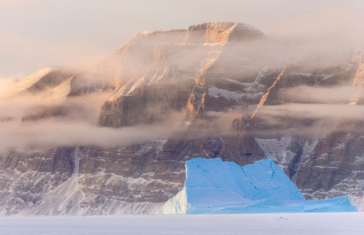 Picture of ICEBERGS IN FRONT OF STOREN ISLAND-FROZEN INTO THE SEA ICE OF THE UUMMANNAQ FJORD SYSTEM DURING WIN