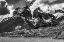 Picture of BLACK AND WHITE LARGE PEHOE LAKE LAGO PAINE HORNS THREE GRANITE PEAKS-TORRES DEL PAINE NATIONAL PAR