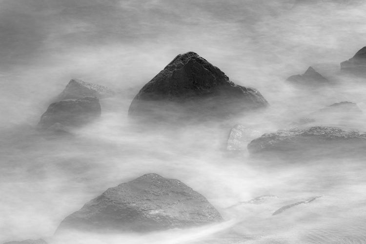 Picture of WAVES CRASHING OVER LAVA ROCKS ON SHORELINE OF ESPANOLA ISLAND-GALAPAGOS ISLANDS-ECUADOR