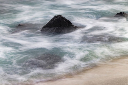 Picture of WAVES CRASHING OVER LAVA ROCKS ON SHORELINE OF ESPANOLA ISLAND-GALAPAGOS ISLANDS-ECUADOR