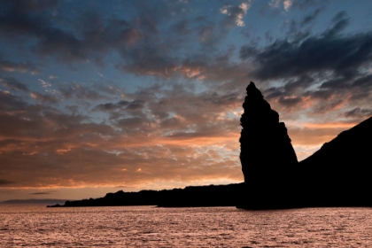 Picture of PINNACLE ROCK AT SUNSET-BARTHOLOMEW ISLAND-GALAPAGOS ISLANDS-ECUADOR