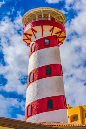 Picture of COLORFUL LIGHTHOUSE MARINA HARBOR-CABO SAN LUCAS-BAJA MEXICO