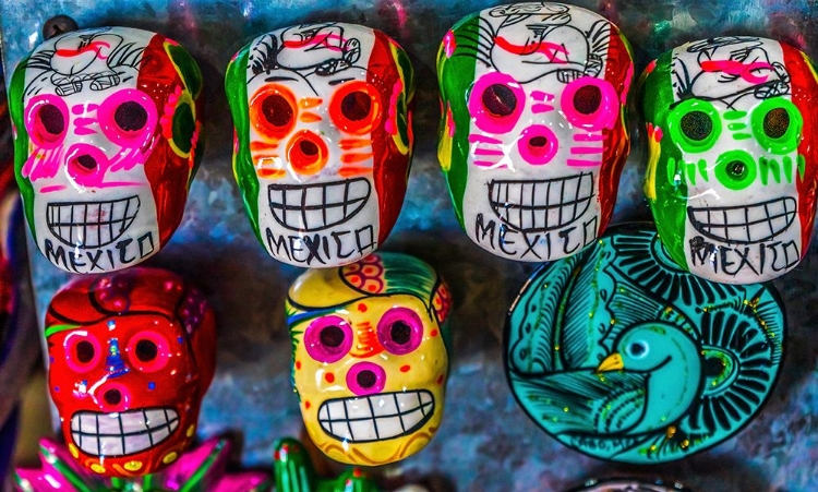 Picture of COLORFUL MEXICAN MAGNETS-DAY OF THE DEAD HANDICRAFTS-LOS CABOS-CABO SAN LUCAS-MEXICO