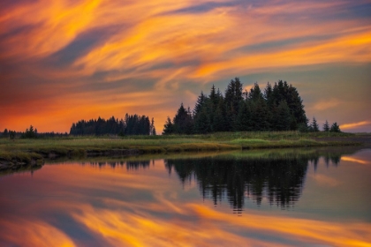 Picture of SUNRISE ON SLOUGH OF SILVER SALMON CREEK-LAKE CLARK NATIONAL PARK AND PRESERVE-ALASKA