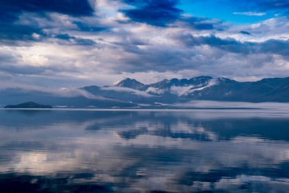 Picture of USA-ALASKA CLOUDS AND MOUNTAINS REFLECT IN THE CALM WATERS OF ENDICOTT ARM